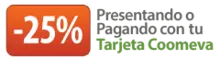 25 % de descuento presentando o pagando