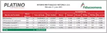 Platino, informe de rentabilidad histórica 21 de junio